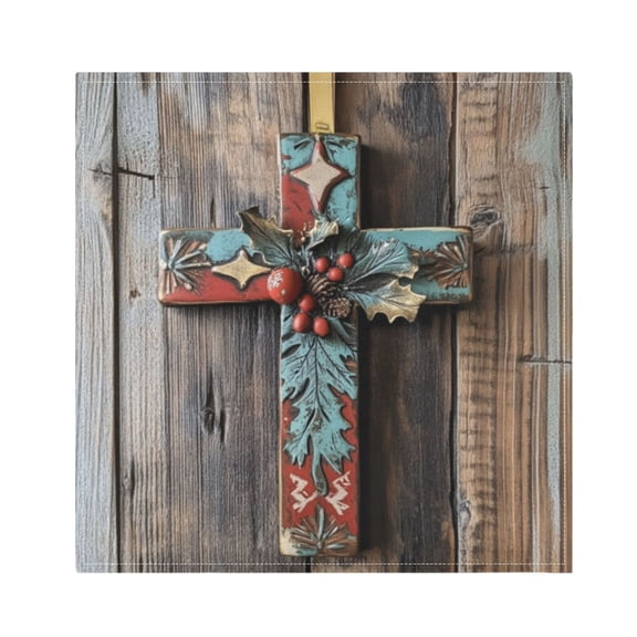 Napkin Satin Napkin 20*20Inchx1 Kitchen Towel Dinner Plate Towel Decorative Towel Napkin Tea Towel Suitable For Kitchen Table Christmas Colored Crosses