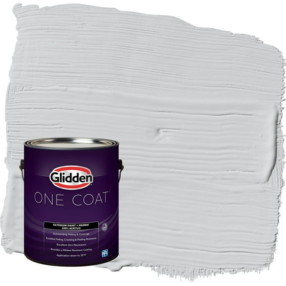 Glidden One Coat Elemental / Gray Satin Exterior Paint with Primer, 1 Gallon