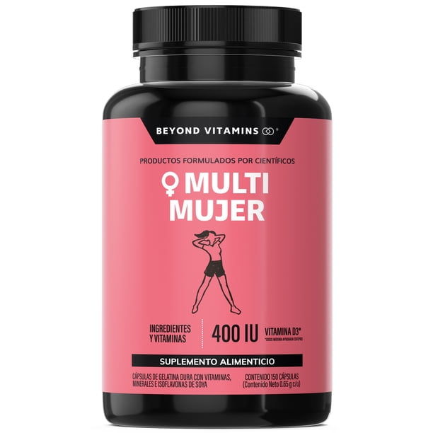 Multivitaminico para Mujeres con 24 Ingredientes y Vitaminas Suplemento Alimenticio Beyond Vitamins 150 Cápsulas Beyond Vitamins Multivitaminico para Mujer Vitaminas en Cápsulas