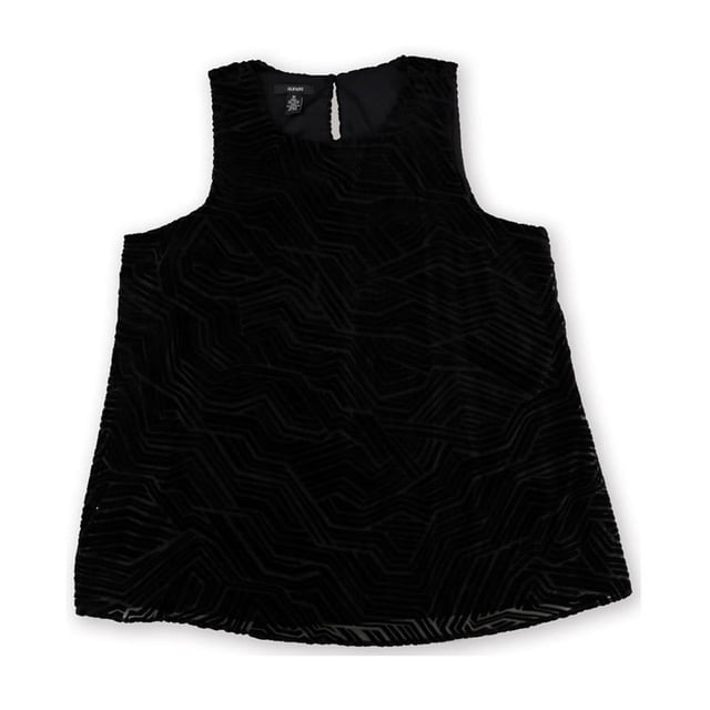 Alfani Blusa de terciopelo para mujer, negro, 10
