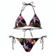 thumbnail image 4 of Traje de baño de 2 piezas para mujer, trajes de baño para mujer, conjuntos de bikini florales para mujer con top de malla con tiras laterales y tanga, tops de 3 piezas para mujer., 4 of 9
