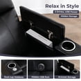 thumbnail image 2 of Bonzy Home Power Electric Recliner Chair, PU Leather Home Theater Seating with Swivel Tray Cup Holders, USB Port & Hidden Storage, Single Movie Recliner for Living Room Media Room, Black, 2 of 7