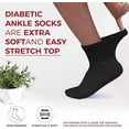 thumbnail image 5 of Diamond Star Diabetic Ankle Socks - Non Binding Quarter Socks for Men & Women, Cushion Circulatory Socks (Black - 12 Pairs, Socks Size 13-15, Fit Men's Shoe Size 9-14), 5 of 6