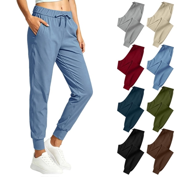 GUACER No Boundarie Joggers for Women Casual Drawstring High Elastic Waisted with Pockets Athletic Tapered Sweatpants Active Lounge Pants