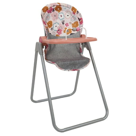 509 Crew: Melange Flora - Foodie Doll Highchair - 5pc Feeding Accessories, Fits Dolls Up to 24", Tilting Seat, Foldable, Food Tray, Kids Toy, Ages 3 