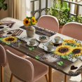 thumbnail image 3 of Farmhouse Sunflowers Table Cloths for 8 Foot Rectangle Tables, Western Star Country Bird Pine Cone Patio Waterproof Elastic Fitted Tablecloths, Washable Rectangular Table Cover for Camping, 3 of 8