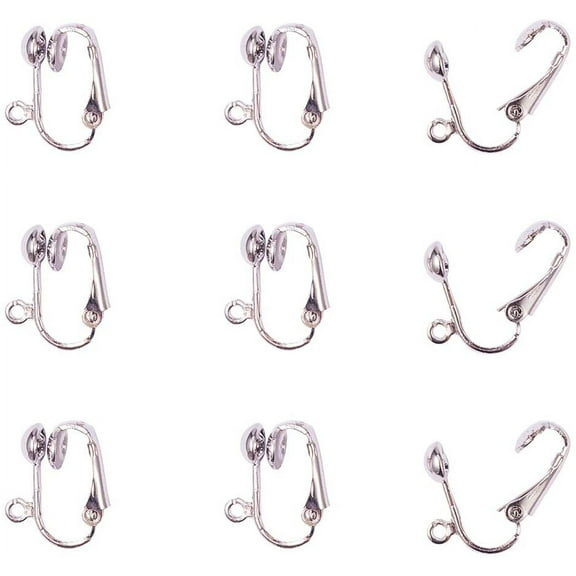 10pcs Platinum Color Iron Clip-on Earring Components DIY