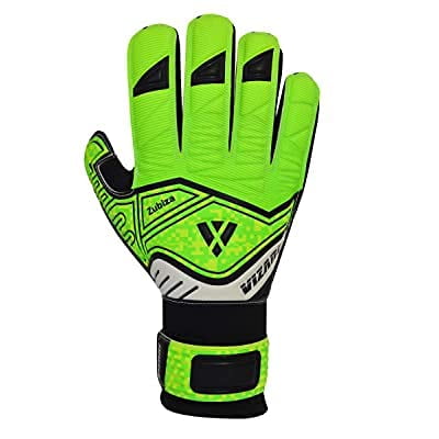 Vizari Zubiza F.P. Goalkeeper Glove with Finger Protection for Kids and Adults (6  Green / Black / White)