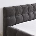thumbnail image 6 of Queen Size Upholstered Bed Frame,No Box Spring Needed, Sturdy Solid Wood Platform Bed with Thick Chenille Fabric & Headboard , Easy Assembly, Modern Bedroom Upgrade, Durable Design, Dark Grey, 6 of 7