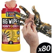 Big Wipes Heavy Duty Hand Cleaning Wipes, Textured Cloths for Removing Grease and Grime, 80 Count Canister