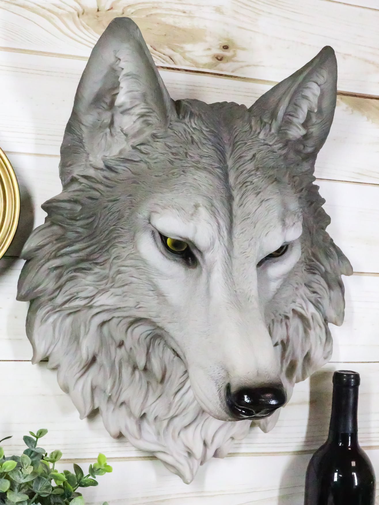 EXTRA LARGE Timber Wolf Wall Plaque Hanging Figurine Home or garden waterproof 