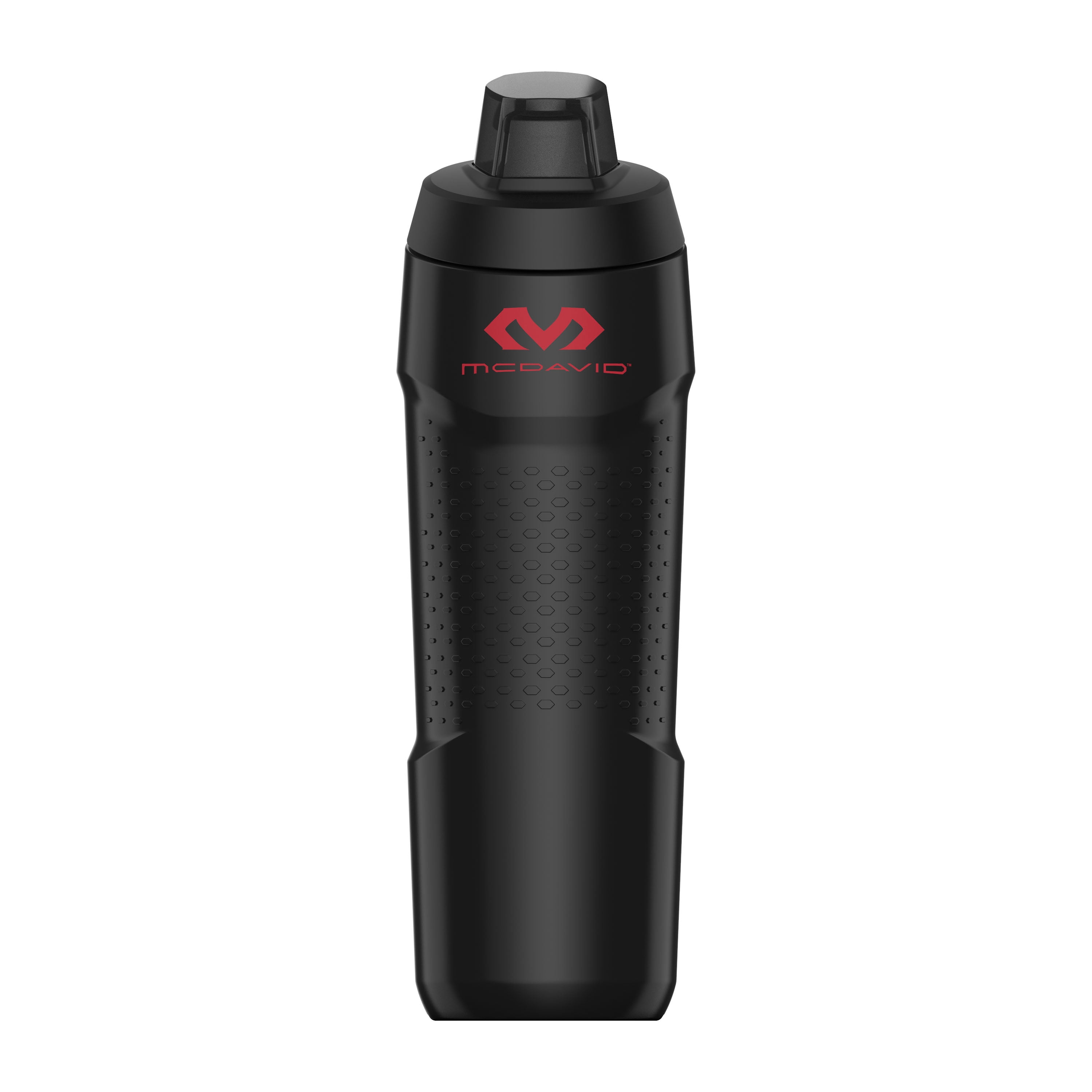 McDavid Sport Gamer 32 Fluid Ounce / 0.95L Squeeze Water Bottle, Black/Red