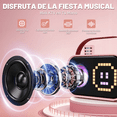 thumbnail image 5 of Bocina Karaoke Infantil Portátil Con 2 Micrófonos Belug, Rosa, 5 of 5