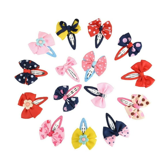 12PCS Baby Girls Hair Bow Hair Clip Barrettes Alligator Clips Hair Accessories (Random Style)