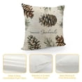 thumbnail image 4 of Qinduosi Hello Vibes Gray Decorative Throw Pillow Covers Set of , Stripes Porch Outdoor Home Decor, Pine Branch Christmas Holiday Farmhouse Cushion Case, 4 of 5