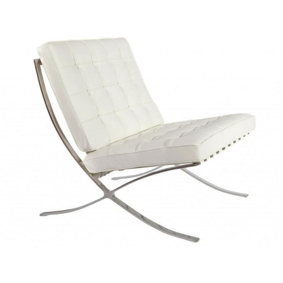 Nicer Furniture Barcelona Chair in White