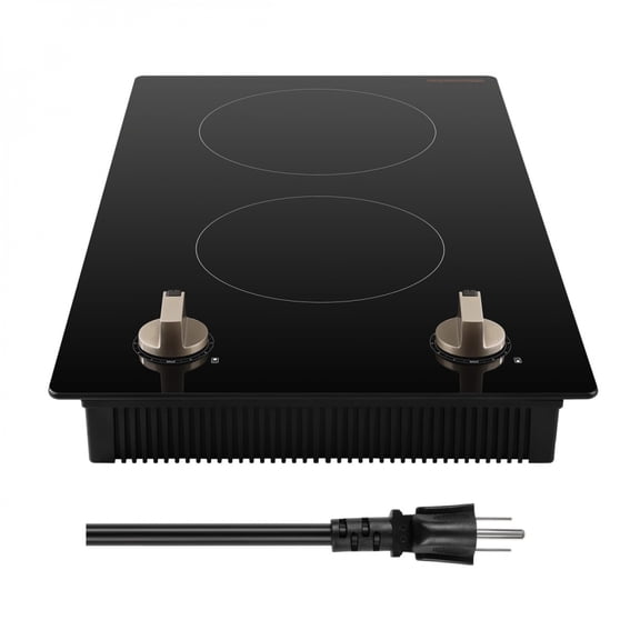 1800W 2 Burner Electric Induction Cooktop Countertop Burner with Knob Control