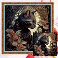 thumbnail image 1 of (11CTACC-4928__B__40X40) Hilo algodón ecológico bordado 11CT 3 hebras tela blanca 40*40cm kit serie animal punto cruz gato retro, 1 of 9