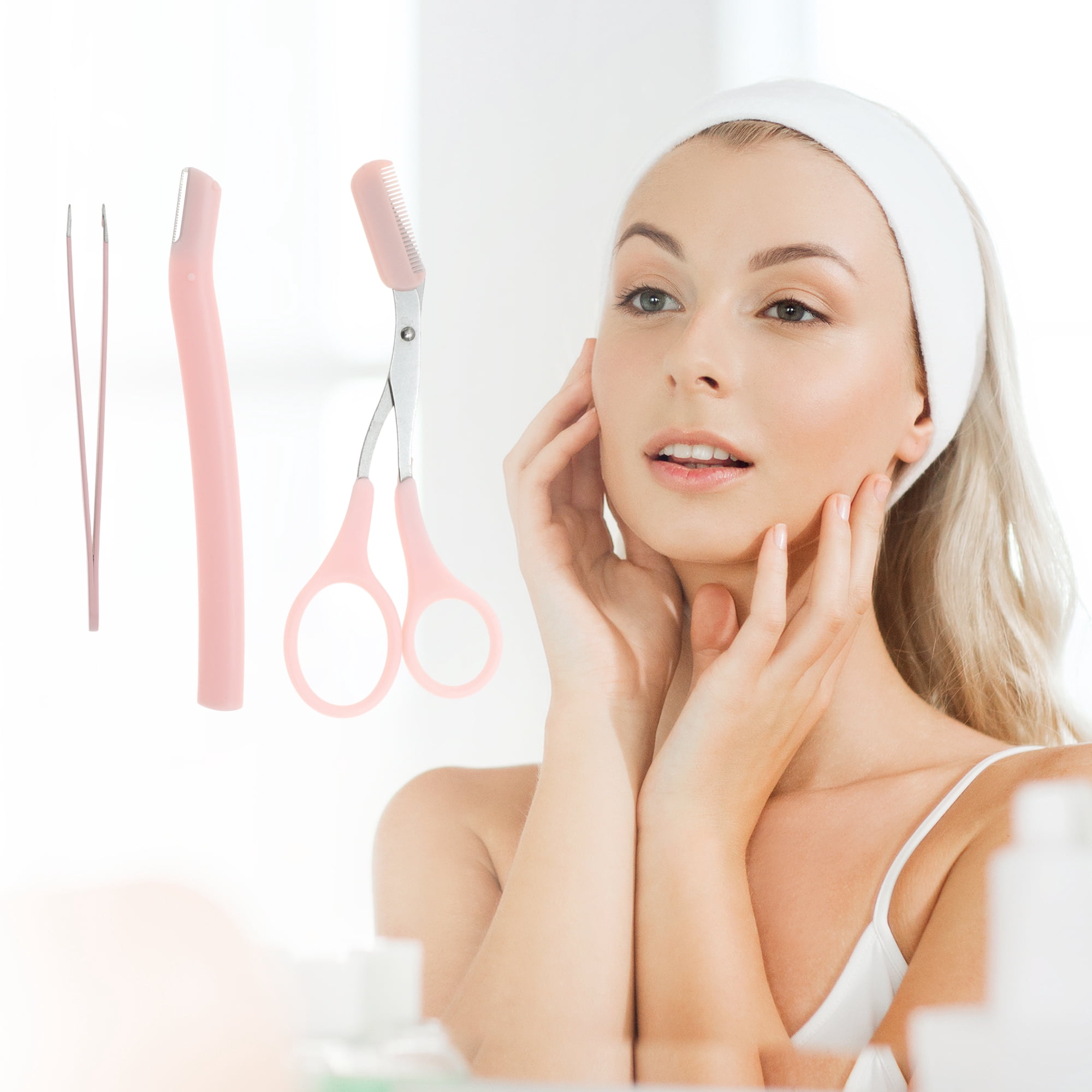 Unique Bargains Portable Multifunctional Eyebrow Scissor Kit for Quick Touch-Ups