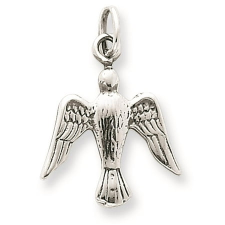 925 Sterling Silver Antiqued Dove Solid Charm Pendant 20mmx15mm
