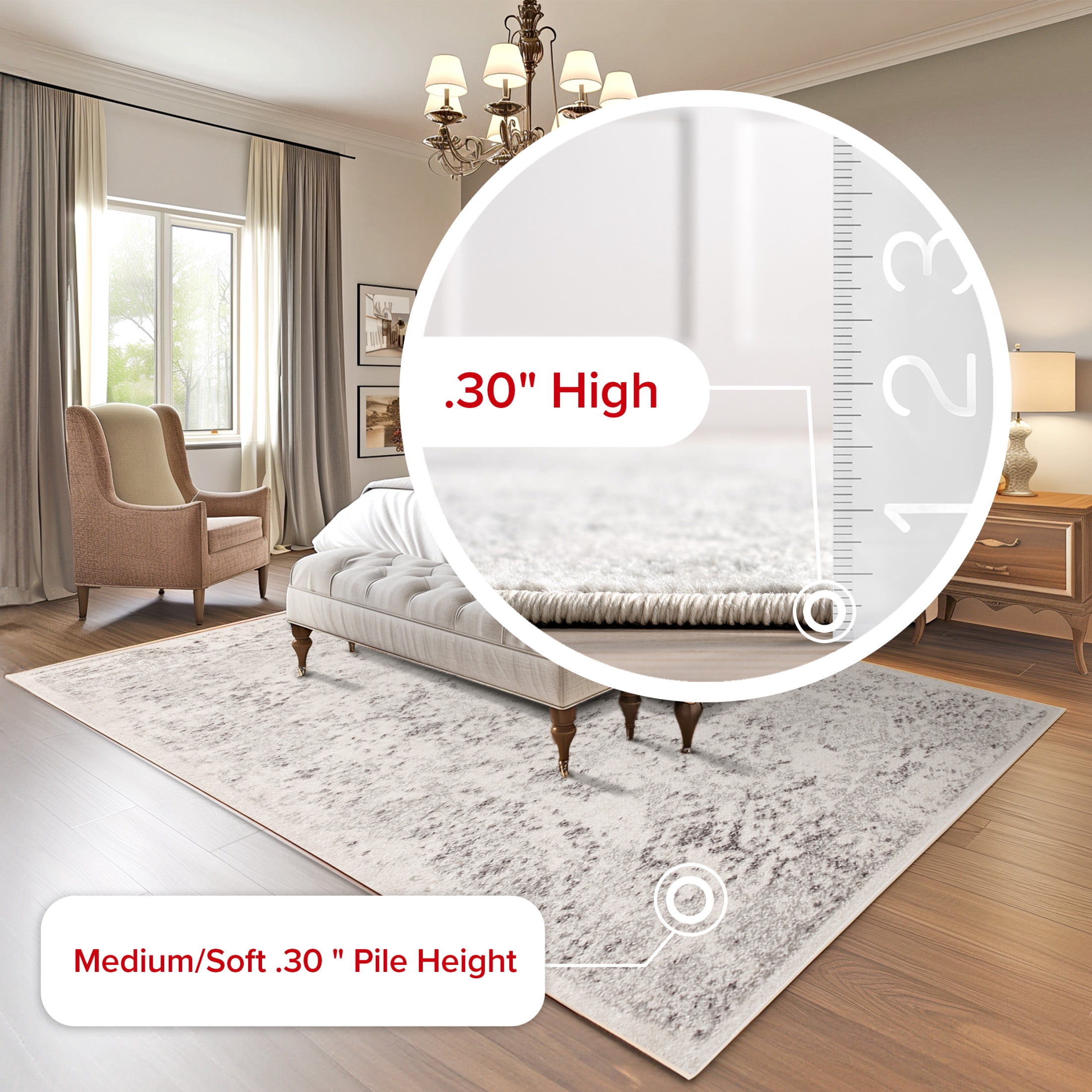nuLOOM Odell Faded Vintage Area Rug, 2' 6" x 14', Runner, Odell Ivory