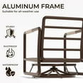 thumbnail image 3 of 5‑Seat Aluminum Outdoor Patio Set, 2 Swivel Rocking Chairs with 1 Side Table, All‑Weather Resistant Patio Furniture for Backyard, Poolside, Balcony, White, 3 of 5