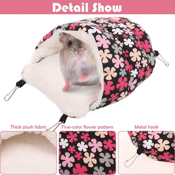 Small Animals Plush House, Guinea Pig Cold Weather Hanging Hammock, Pets  Cold-Proof Bedding Hideout for Sugar Glider Squirrel Hamster Parrot Mice  Chinchilla Flying Rat 