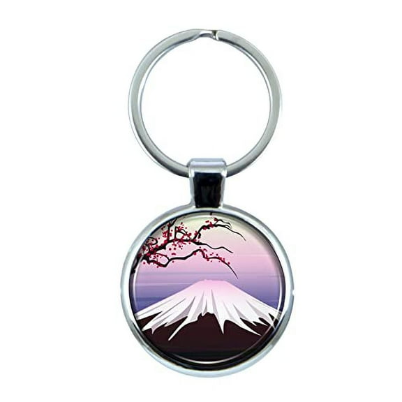 Japan Keychain with Epoxy Dome and Metal Keyring