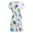 thumbnail image 4 of Marine Life, Fish, Animals Bright Sundress Short Sleeve Dress Summer Women Clothes Dress for Women Dresses, 4 of 7
