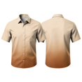 thumbnail image 2 of Gradient Print Casual Shirt for Men Short Sleeve Button Up Pocket Tee Summer Beach Lightweight Breathable Loose Fit Top Vacation Travel Out Activities Comfortable Cool Mens Light Brown 5XL, 2 of 6