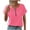 Pink, variant on Womens Summer Tops Short Sleeve Crew Neck Zipper T Shirts Casual Workout Basic Tees Clothes Pullover Outfits