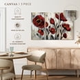 thumbnail image 4 of Elephant Stock Floral Simplicity Wall Art - Horizontal Multi Panel Canvas - Living Room Wall Decor - Floral And Botanical Multi Panel - Red And Beige Decor By Silvia Vassileva - 23" x 14", 4 of 4