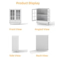 thumbnail image 6 of Tcbosik Small Buffet Cabinet with 2 Glass Doors, Accent Cabinet with Adjustable Shelf and Storage Drawer, Coffee Bar Cabinet for Kitchen, Dining Room, Living Room, White, 6 of 9