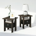 thumbnail image 4 of Furinno Tidur Bedside Table Nightstand with Bin Drawer, Dark Brown/Black, Set of 2, 4 of 5