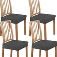 thumbnail image 3 of OUSITAID 4Pcs Waterproof Chair Seat Cover  Stretch Jacquard Chair Seat Cushion Cover  Removable Chair Seat Slipcovers Protector for Dining Room Home Kitchen  Dark Blue, 3 of 11