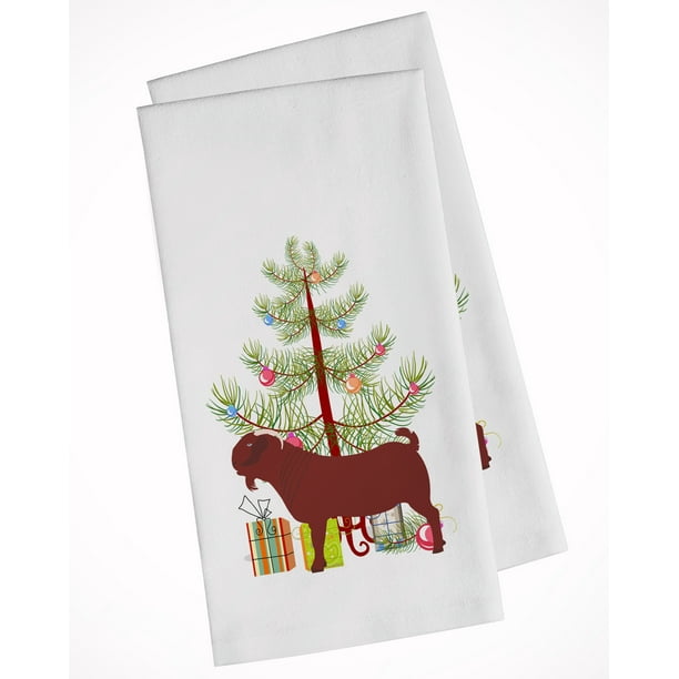 Kalahari Red Goat Christmas White Kitchen Towel Set Of 2 Walmart Com Walmart Com