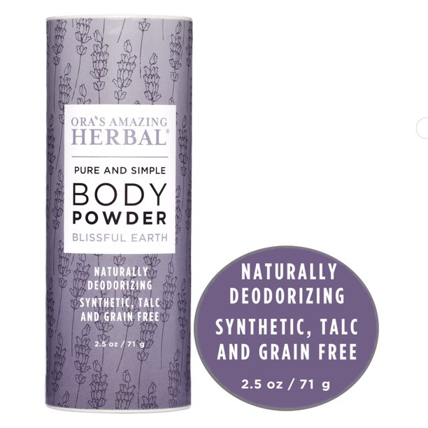 Talc Free Body Powder, Lavender Dusting Powder, Blissful Earth Scent, Ora's Amazing Herbal, 2.5
