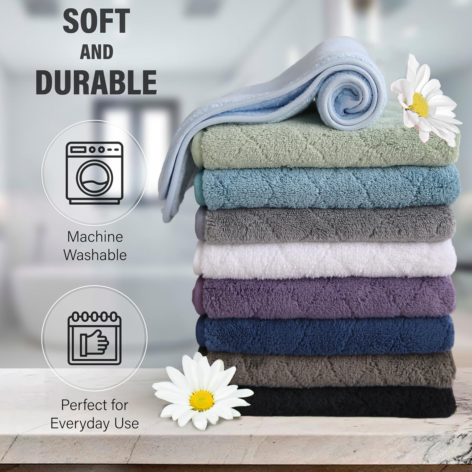 Beartech Microfiber Washcloths 24 Pack,13"x13" Quick Dry Ultra Soft and Highly Absorbent Washcloths for Bathroom,Kitchen Dish Towels -Dark Purple