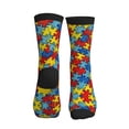 thumbnail image 2 of Unisex Autism Awareness Puzzles Novelty Ankle Socks Colorful ComfortSoft Lightweight Sports Athletic Socks, 2 of 7