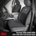 thumbnail image 2 of Fundas de Asiento Rough Country 91029 para Ram 1500 Crew Cab 2009 a 2018 Neopreno Filas Completas, 2 of 5