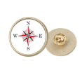 thumbnail image 1 of Dirección de la brújula sudeste Broche de oro metálico circular, 1 of 3