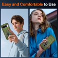 thumbnail image 5 of KOMI for Google Pixel 9 Case/Pixel 9 Pro Case with [2 Pack] HD Screen Protector + Slide Camera Cover, 360° Rotation Ring Kickstand [Military Grade] Shockproof Protective Phone Case, Olive Green, 5 of 5
