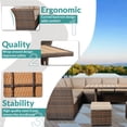 thumbnail image 3 of MEETWARM 7 Pieces Wicker Patio Furniture Set Outdoor Conversation Set All Weather Rattan Sectional Sofa Couch Garden with Ottoman (Brown), 3 of 7