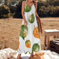 thumbnail image 2 of Autumn Harvest Maple Leaves Thanksgiving Sleeveless Dress Women's Luxury Party Dress Birthday Dresses for Women, 2 of 7