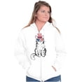 thumbnail image 4 of Cat Lovers Patriotic American Kitty Unisex Fleece Graphic Zip Up Hoodie Brisco Brands 2X, 4 of 5