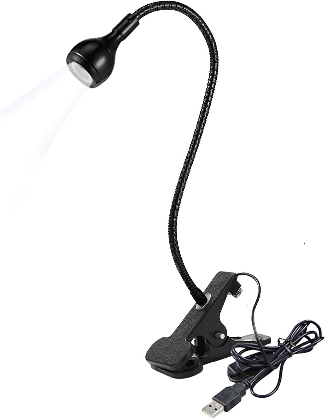Clip On Desk Lamp LED Flexible Arm USB Lamp Study Reading Book Table