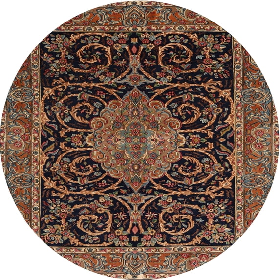 Ahgly Company Indoor Round Traditional Red Medallion Area Rugs, 3' Round
