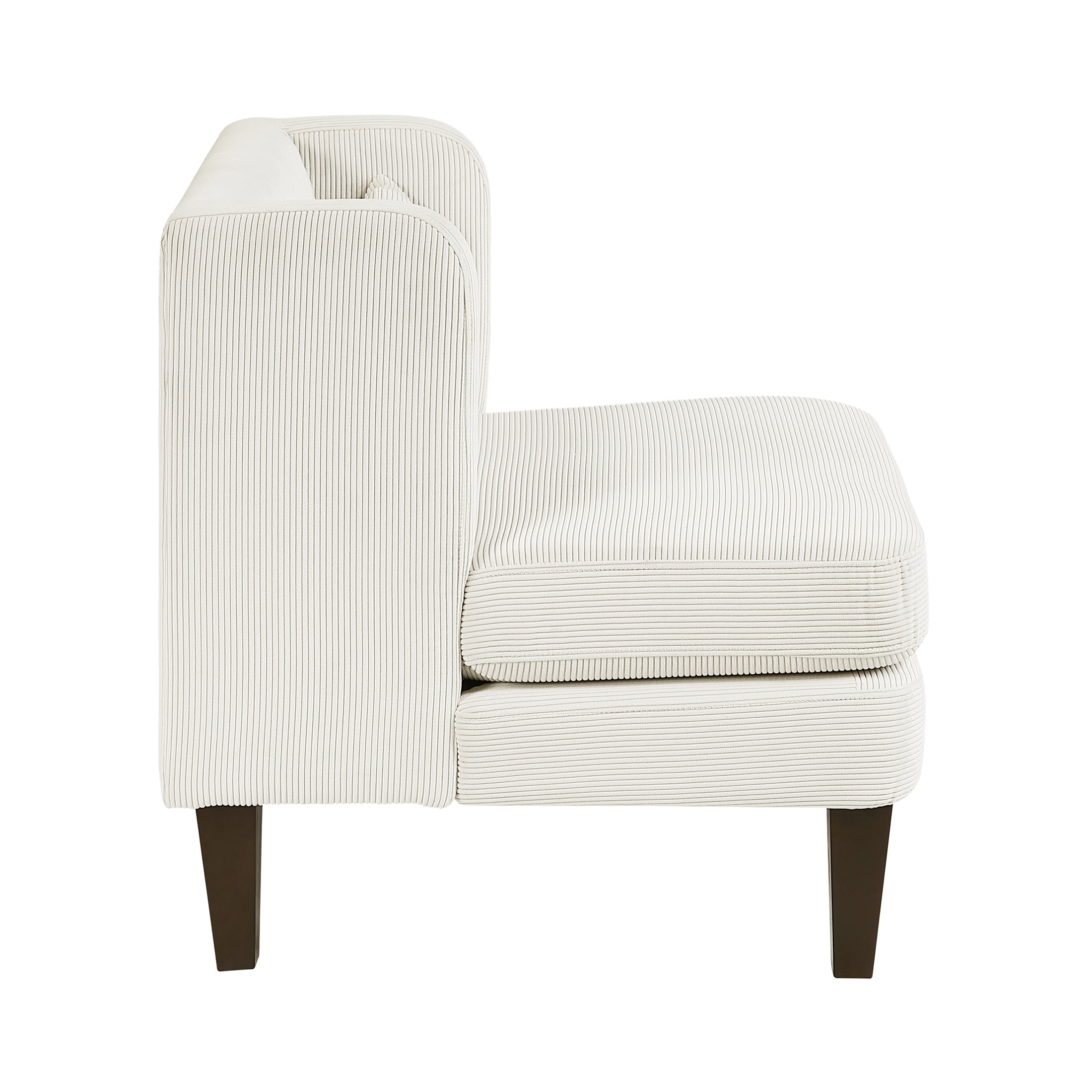 OakvillePark Terncliffe Corduroy Accent Chair with Pillow, Beige