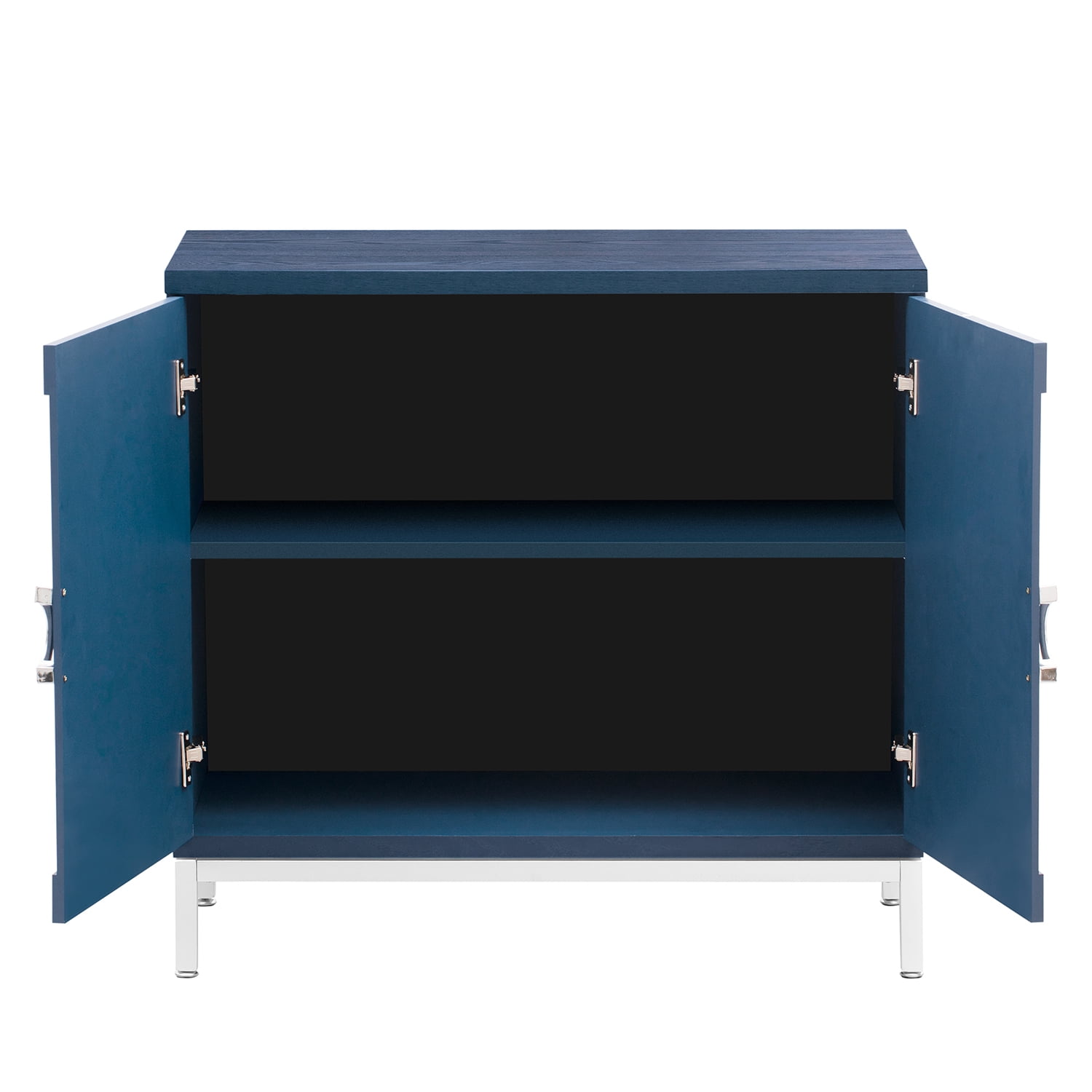 Kadyn Sideboard Buffet Cabinet, Accent Cabinet with Solid Wood Veneer and Metal Leg Frame, Kitchen Storage Cabinet for Entryway,Navy