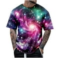 thumbnail image 1 of LUOGENLI T-shirts pour Homme pour Hommes Masculin Printemps et Automne Tout Imprimé Manche Courte Col Rond T-Shirt Floral Tendance de Mode Chandail de Base T-shirts pour Homme T-Shirt Graphique Pâques Violet TTTTG, 1 of 4